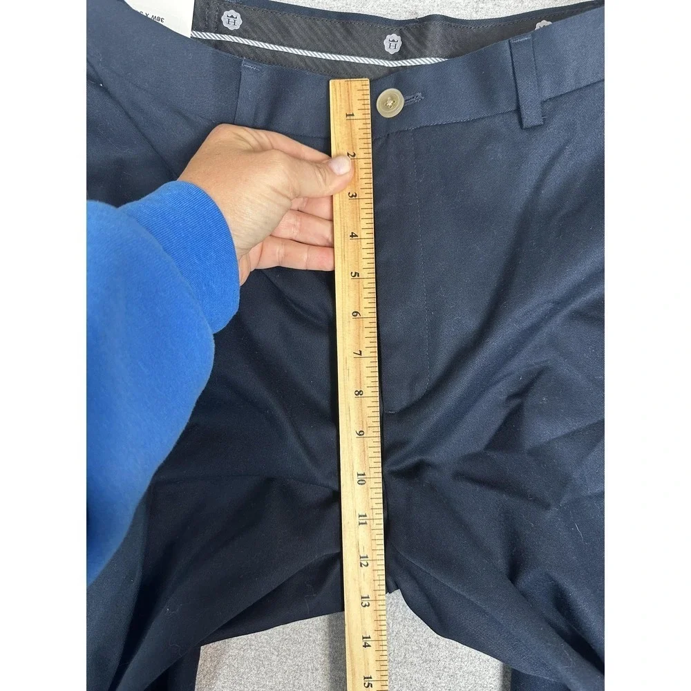 Haggar Work To Weekend Pants Mens 38x34 Blue Straight Fit Khaki Chino Cotton